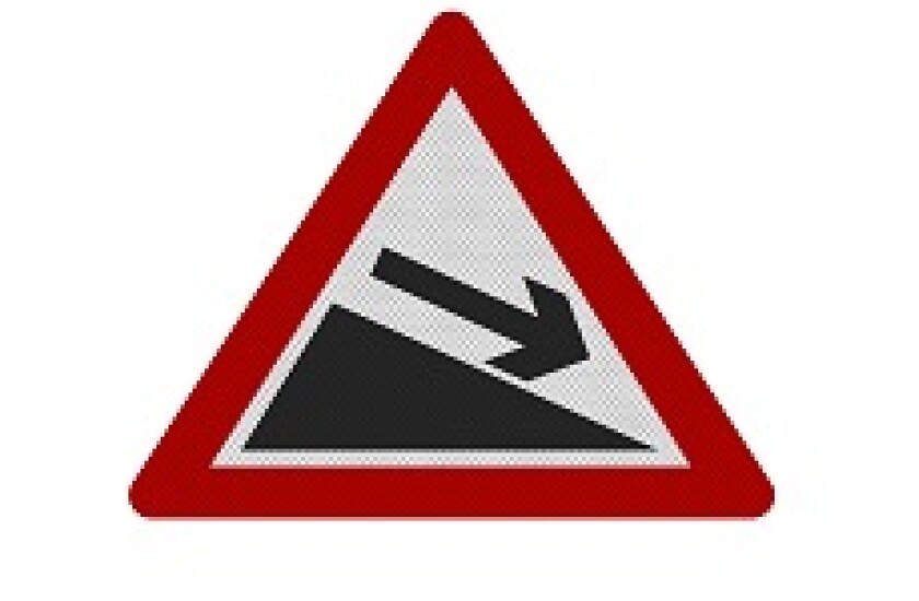 Downward Slope Sign