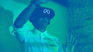 People user enjoy using VR Glasses with Facebook Meta world new 3D virtual world platform. 26 December 2021.Bangkok, THAILAND.