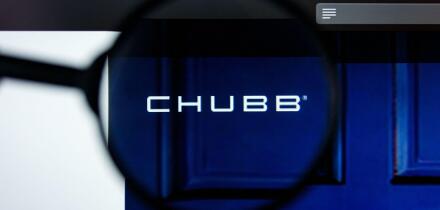 Los Angeles, California, USA - 12 June 2019: Illustrative Editorial of Chubb website homepage. Chubb logo visible on display screen