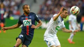 PSG's Lucas Moura during the French Cup Final soccer match, PSG vs Auxerre in Stade de France, Saint-Denis, France, on May 30th, 2015. PSG won 1-0. Photo by Henri Szwarc/ABACAPRESS.COM