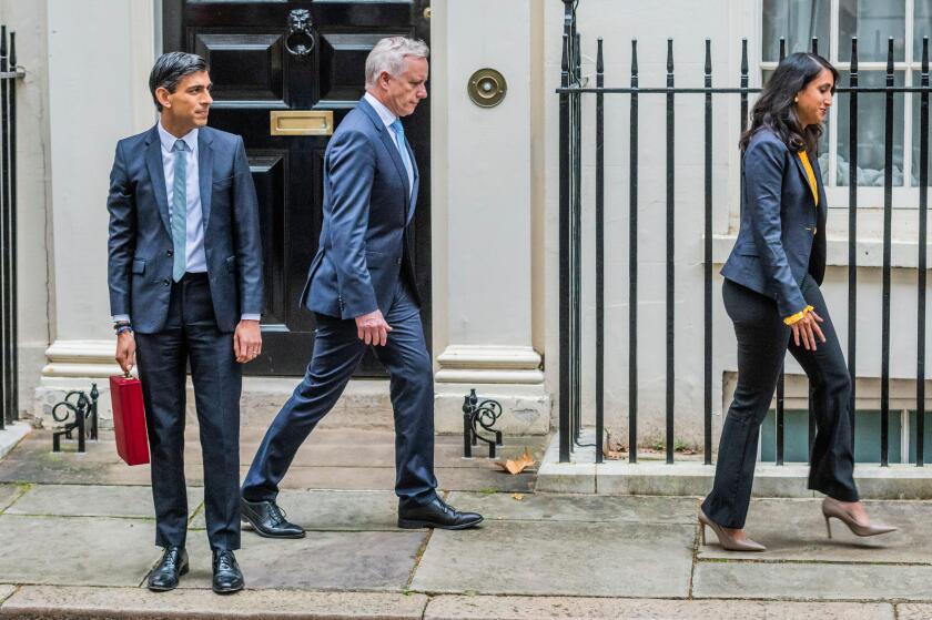 London, UK. 27th Oct, 2021. Rishi Sunak, Chancellor of the Exchequer, leaves No 11 Downing Street and heads to Parliament to give his Budget. Credit: Guy Bell/Alamy Live News