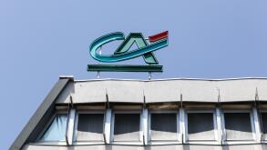 Grenoble, France - June 24, 2017: Credit Agricole office building. Credit Agricole is a French network of cooperative and mutual banks