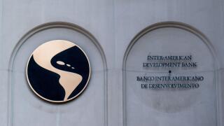 Washington, D.C. / USA - June 14 2020: Sign in front of the Inter-American Development Bank, BID, in Washington.
