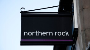 Sign for Northern Rock Bank, Edinburgh, Scotland, UK, Europe. Image shot 01/2009. Exact date unknown.