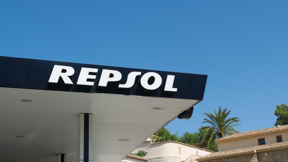 Repsol sign at Spanish petrol station