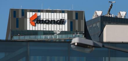 A logo sign outside of the headquarters of Mondi in Vienna, Austria, on September 5, 2018.