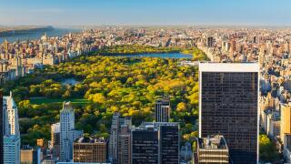 New York City, view on Central Park from top of the rock