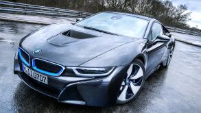 BMW i8 parking scene/ license plate is changed.