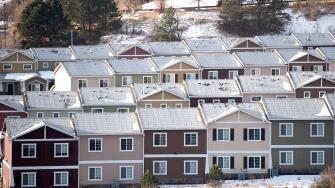 Multi-family apartments, townhomes, and condominium developments in the Briargate development in northern Colorado Springs, Colorado