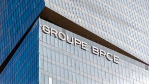 Exterior view of the headquarters of the French banking group BPCE, resulting from the merger of the Banque Populaire and the Caisse d'Epargne groups