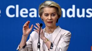 Antwerp, Belgium. 26th Feb, 2025. European Commission President Ursula Von der Leyen pictured at the Clean Industrial Deal Event, organized by Essenscia, in Antwerp, Wednesday 26 February 2025. One year after the launch of the Antwerp Declaration at BASF 