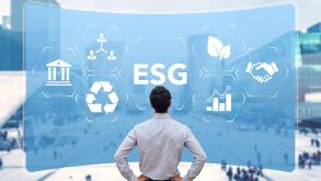 ESG Environmental Social Governance sustainable development and investment evaluation. Green ethical business preserving resources, reducing CO2, cari