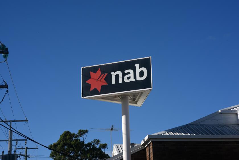 Kippa-Ring, Queensland, Australia: Sign outisde branch of NAB (National Australia Bank) branch