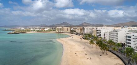 The beach in Arrecife on Lanzarote