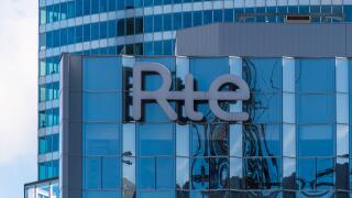 Puteaux, France - November 12, 2020: Logo of RTE (Reseau de Transport d'Electricite), on top of the Window building in Paris La Defense