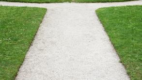 gravel path junction