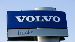 A logo sign outside of a Volvo Trucks facility in Carlisle, Pennsylvania on April 17, 2016.