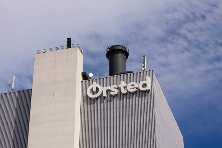 Ørsted Orsted Oersted logotype. Danish renewable company power