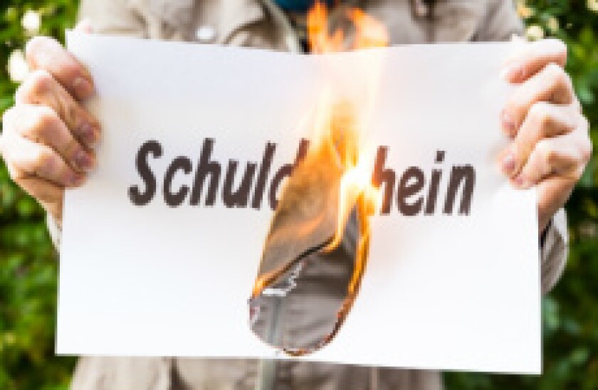 Flaming Schuldschein Fotolia 230x15