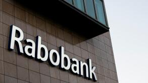 A logo sign outside of an office building occupied by Rabobank in Amsterdam, Netherlands on October 2, 2015