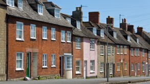 Terraced housing Bridport Dorset England