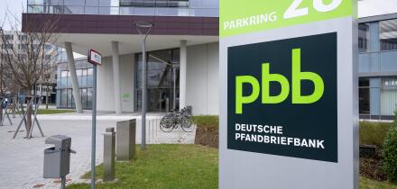 Garching, Germany. 07th Mar, 2024. The logo of Deutsche Pfandbriefbank (pbb) can be seen at the company headquarters. Following a sharp fall in profits due to the crisis on the real estate markets, Deutsche Pfandbriefbank (pbb) surprisingly does not pay i