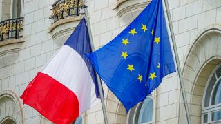Flag of France and the flag of the European Union are next