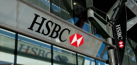 HSBC Signs, Queen Victoria Street, London, England, UK