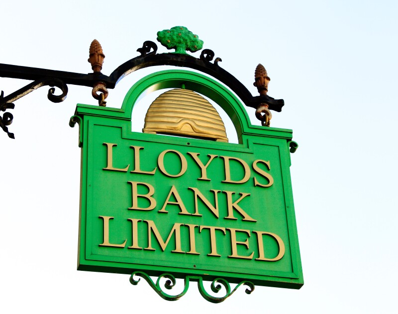 Lloyds Bank Sign, original 18th century sign, Bury St. Edmunds, Suffolk, England UK signs