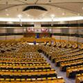 The European Parliament Room (debating chamber) in Brussels.
