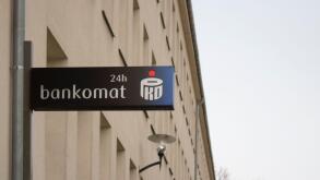 Poznan, Poland - 04.14.2024: Signboard for the location of PKO ATM