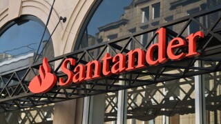 dh  HARROGATE NORTH YORKSHIRE Santander UK bank sign Abbey building Society logo