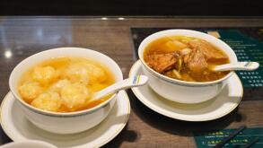 Hong Kong Beef Brisket Wonton Soup on Local Restaurant Table