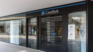 Sabadell - Catalonia, SPAIN - April 17th of 2021: Caixabank bank office at the city downtown
