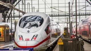 Intercity Express (ICE) train of the Deutsche Bahn (DB) at the Frankfurt central Station