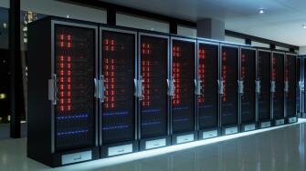server racks in a data center